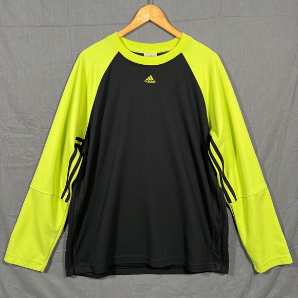 VTG Adidas Shirt Men XL Green Soccer Goalie Jersey Center Swoosh Logo Messi Y2K - Picture 1 of 11